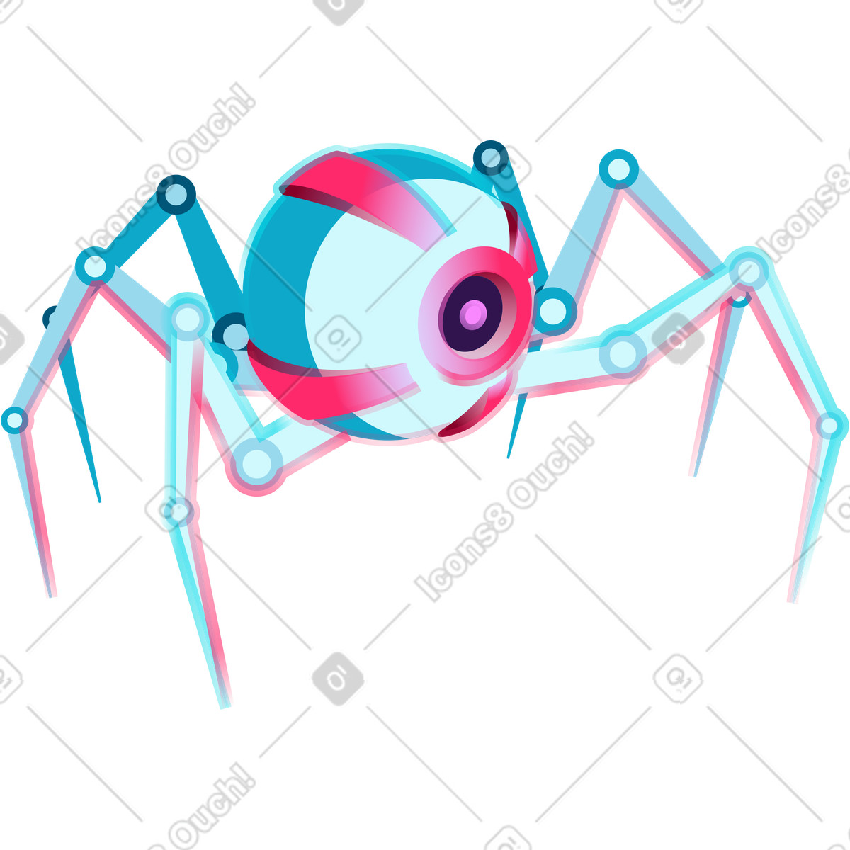 Ilustración Ojo de robot en estilo Neon a descargar en PNG y SVG