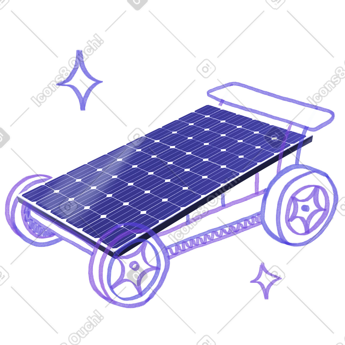 Marker スタイルの Solar car science project のイラストをPNG、SVG形式でダウンロード