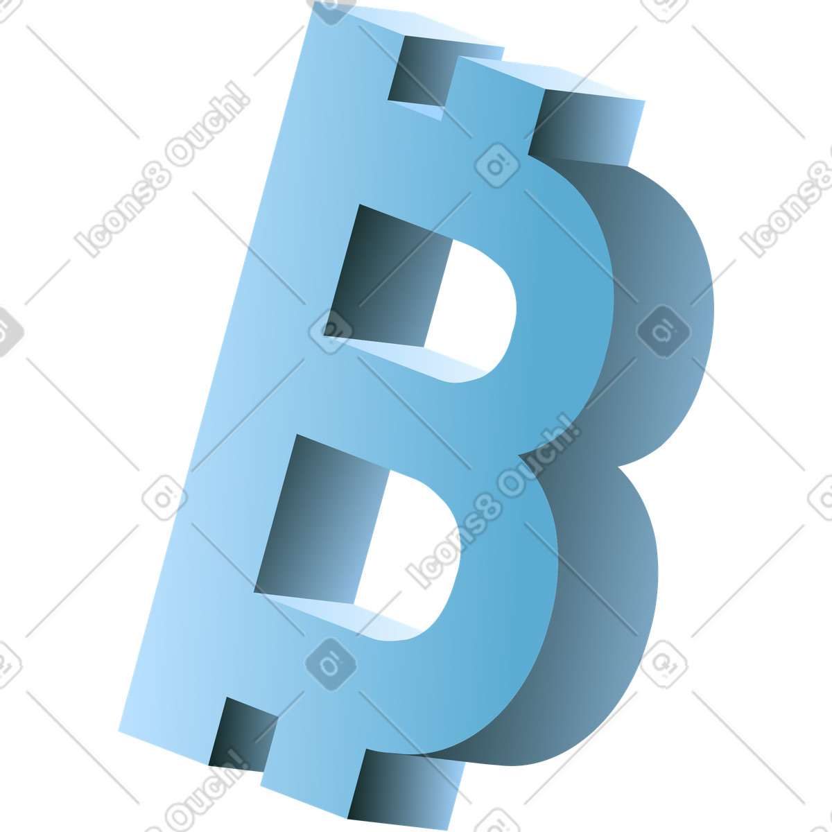 Ilustración Símbolo bitcoin en estilo Concept a descargar en PNG y SVG