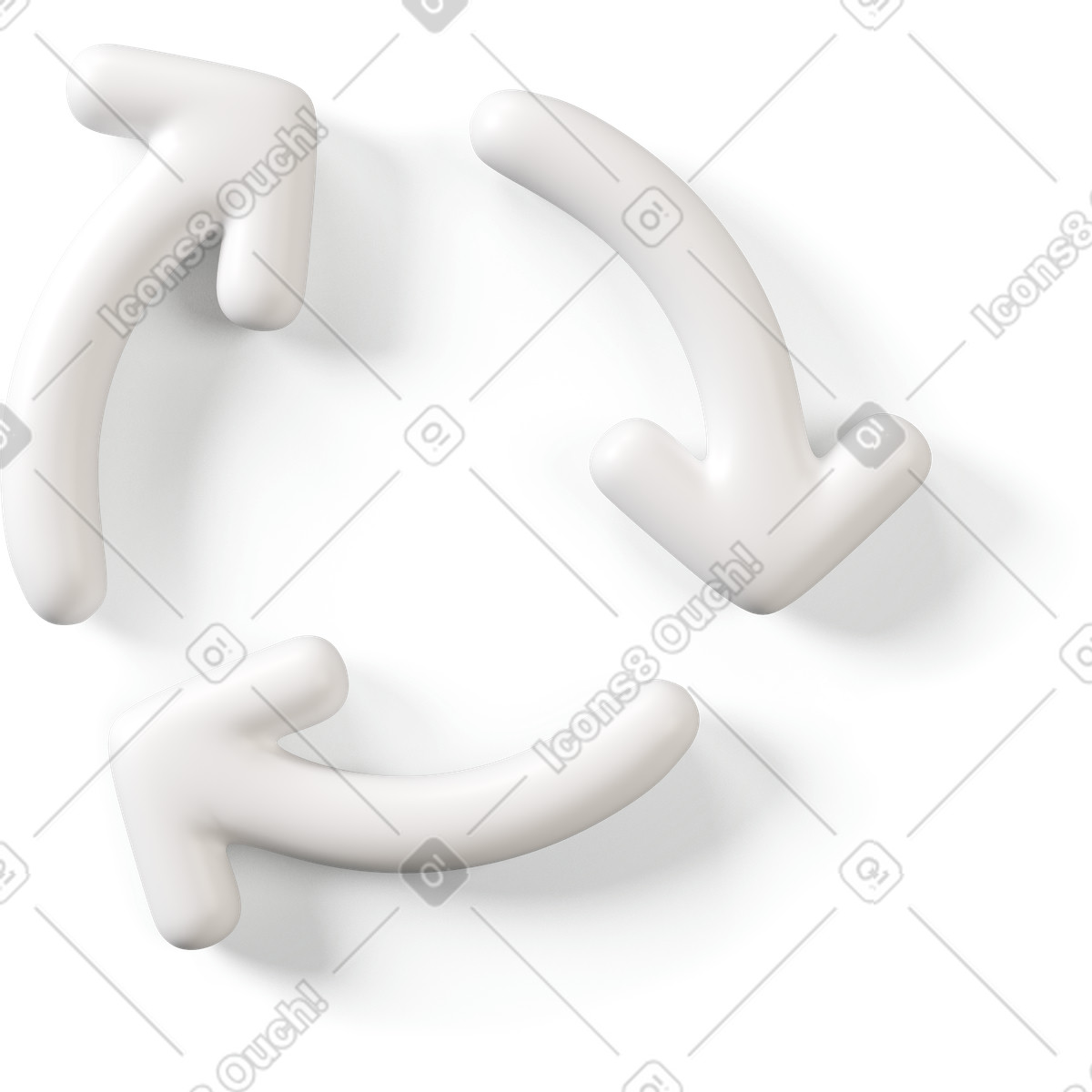 Icona di riciclo bianco illustrazione in stile 3D Buddy scarica in PNG, SVG