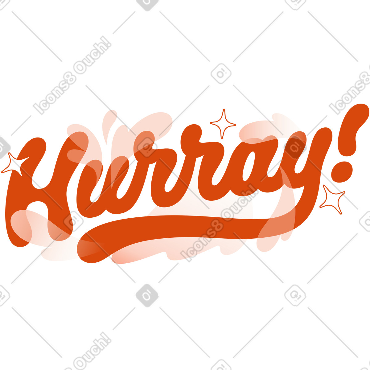 Ilustração de Joyful hurray lettering with accents, Positive feedback concept em no estilo Orange para baixar em PNG, SVG