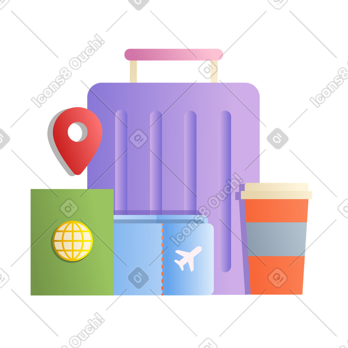 Viaggiare in aereo illustrazione stile Silky scarica PNG, SVG