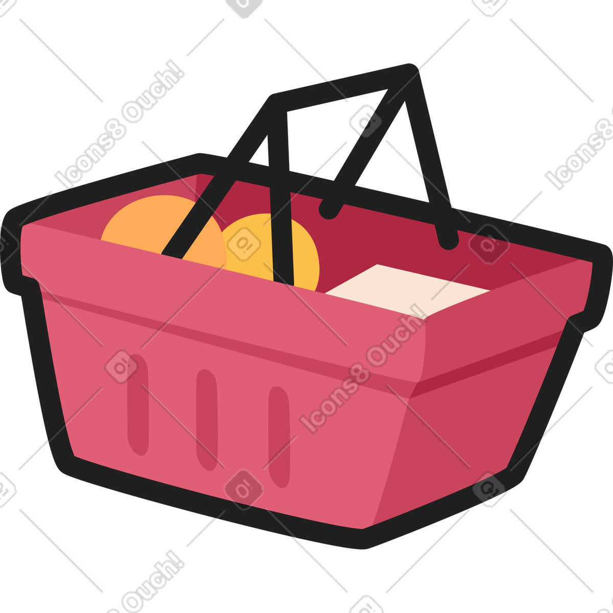 Clipart 스타일의 쇼핑 바구니 일러스트레이션 PNG, SVG 다운로드
