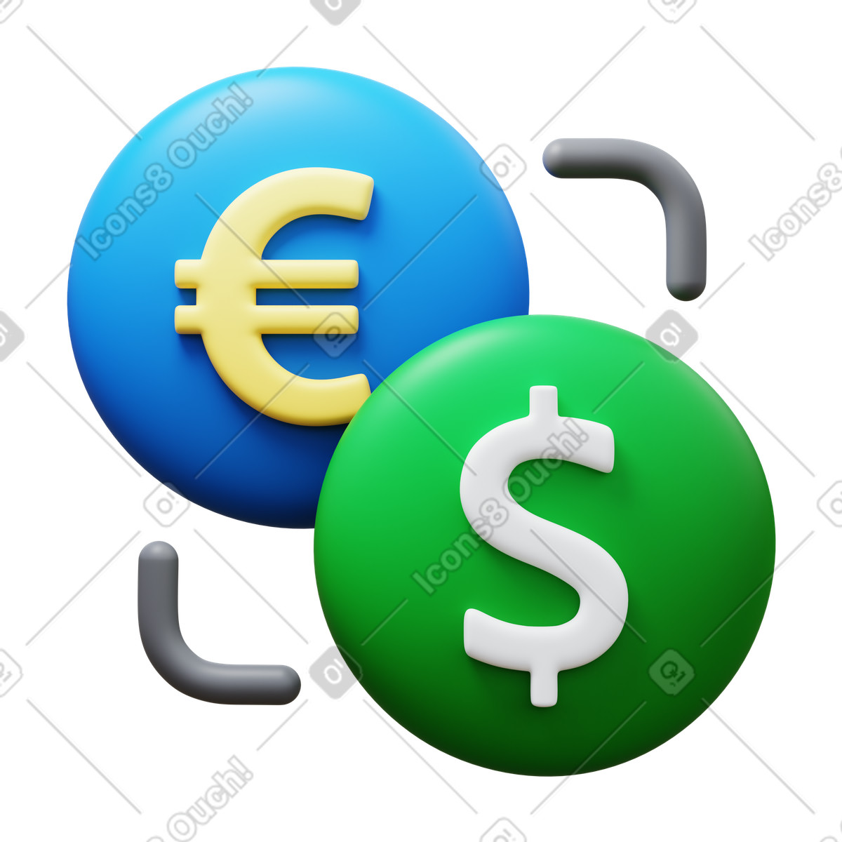 下载 3D Fluency 风格的 货币兑换 插画，支持 PNG、SVG 格式