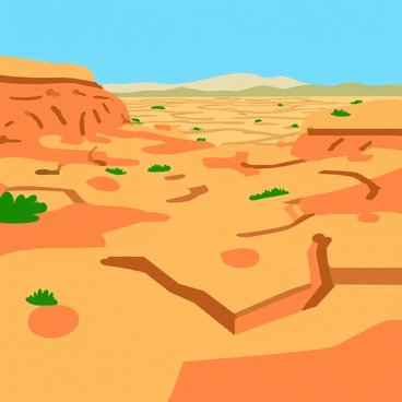 A vast ancient landscape with rugged rock formations showcasing layers of sediment. The rocks display intricate patterns and textures, revealing fossilized cyanobacteria embedded within them. Sunlight casts shadows, emphasizing the unique shapes and details of the fossils. In the background, rolling hills stretch under a clear blue sky, adding depth to the scene. A few scattered patches of low-growing vegetation add a touch of green to the otherwise rocky terrain, illustrating the passage of time and the historical significance of these ancient life forms.