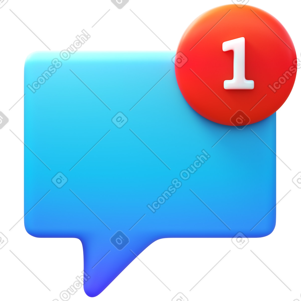 Speech bubble with notification illustrazione animata in stile 3D Fluency scaricabile in GIF, Lottie (JSON), AE