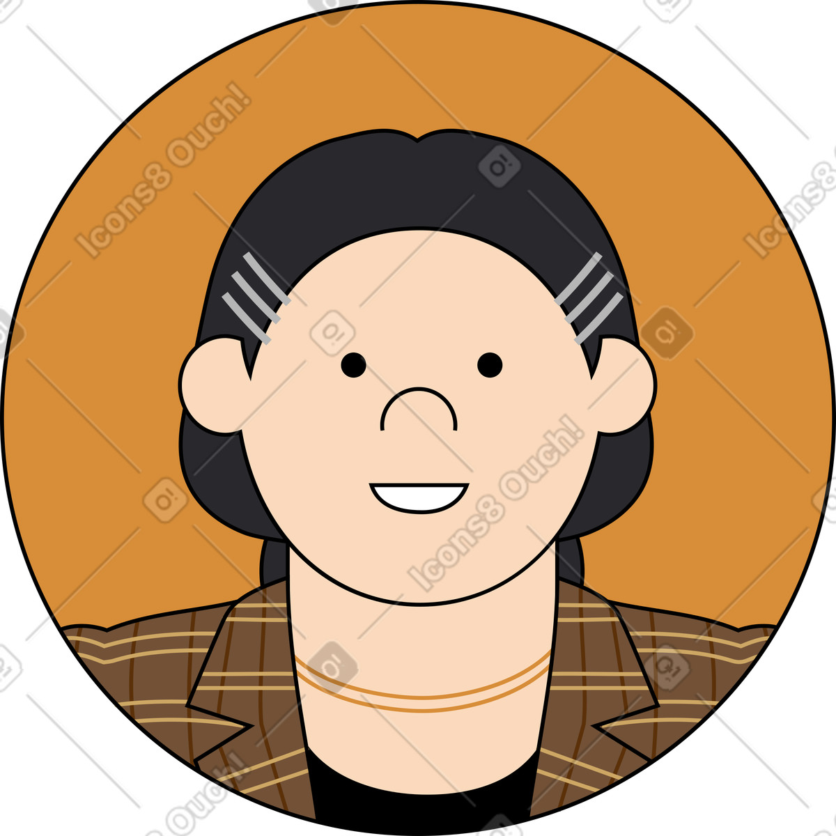 Ilustración Avatar femenino en estilo Kindy a descargar en PNG y SVG
