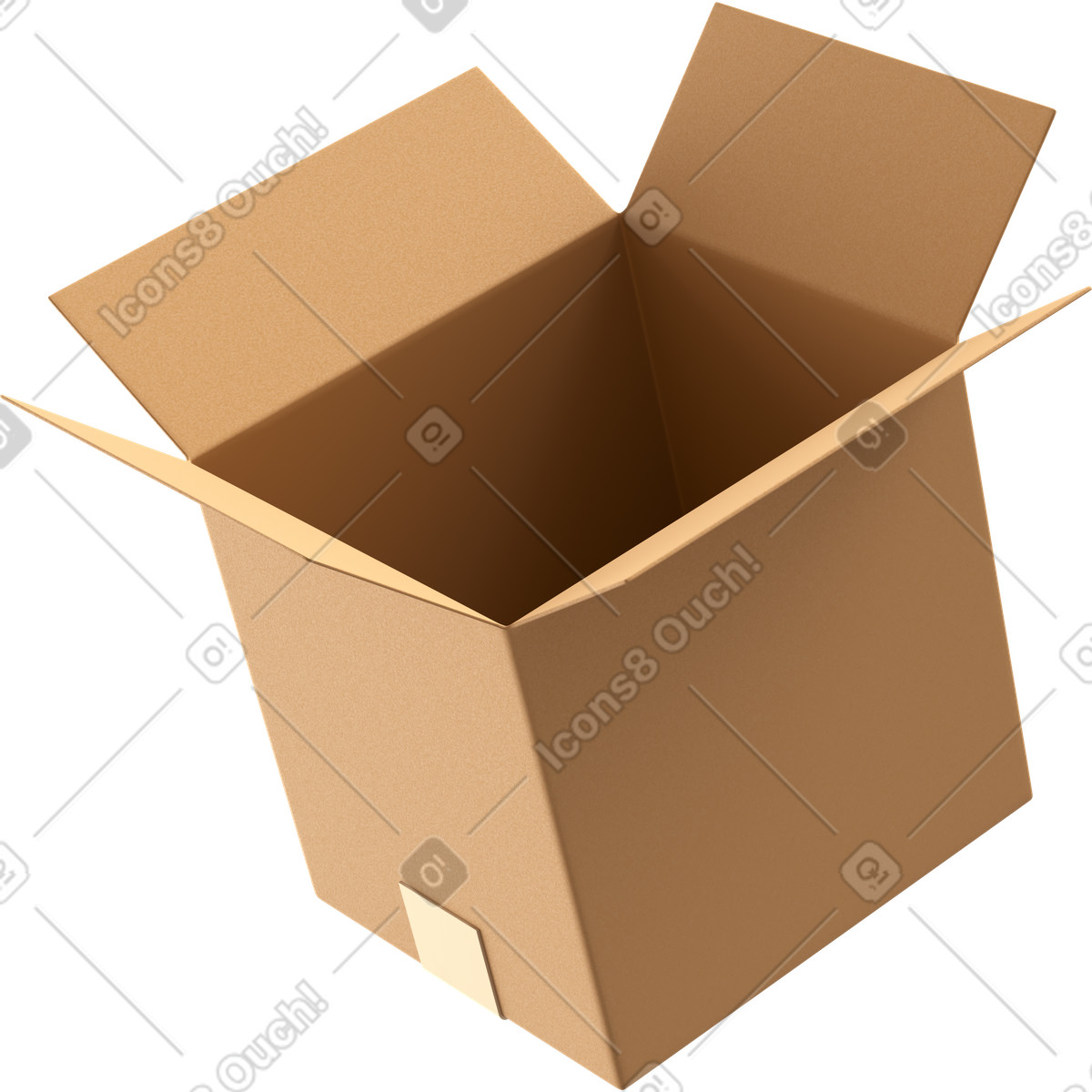 Ilustración Cardbox open en estilo 3D Business a descargar en PNG y SVG