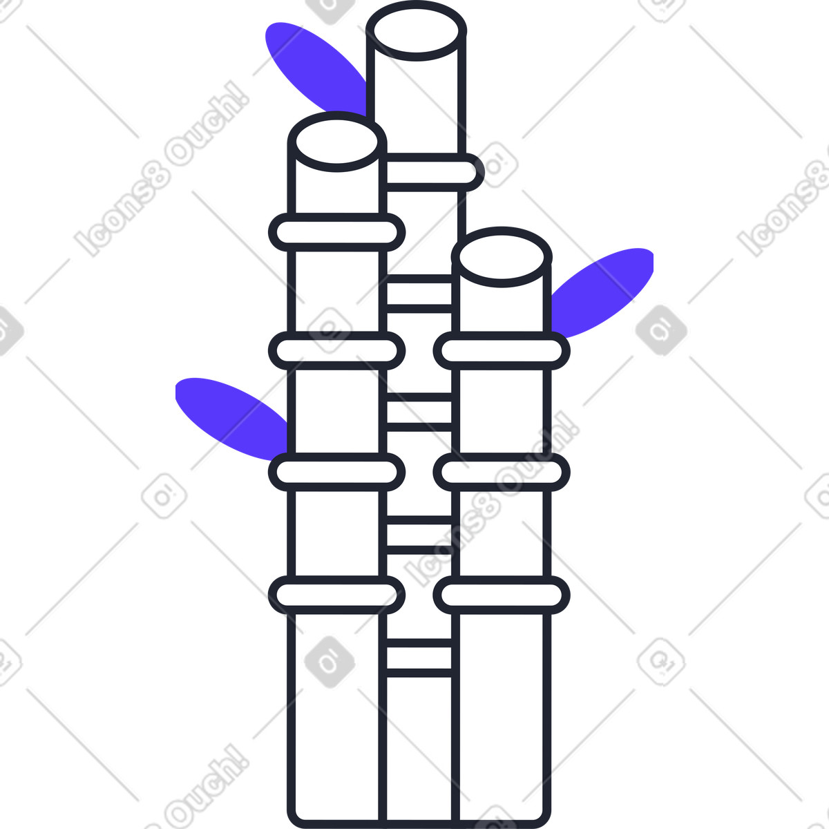 Ilustração de Bambu em no estilo Pablita para baixar em PNG, SVG