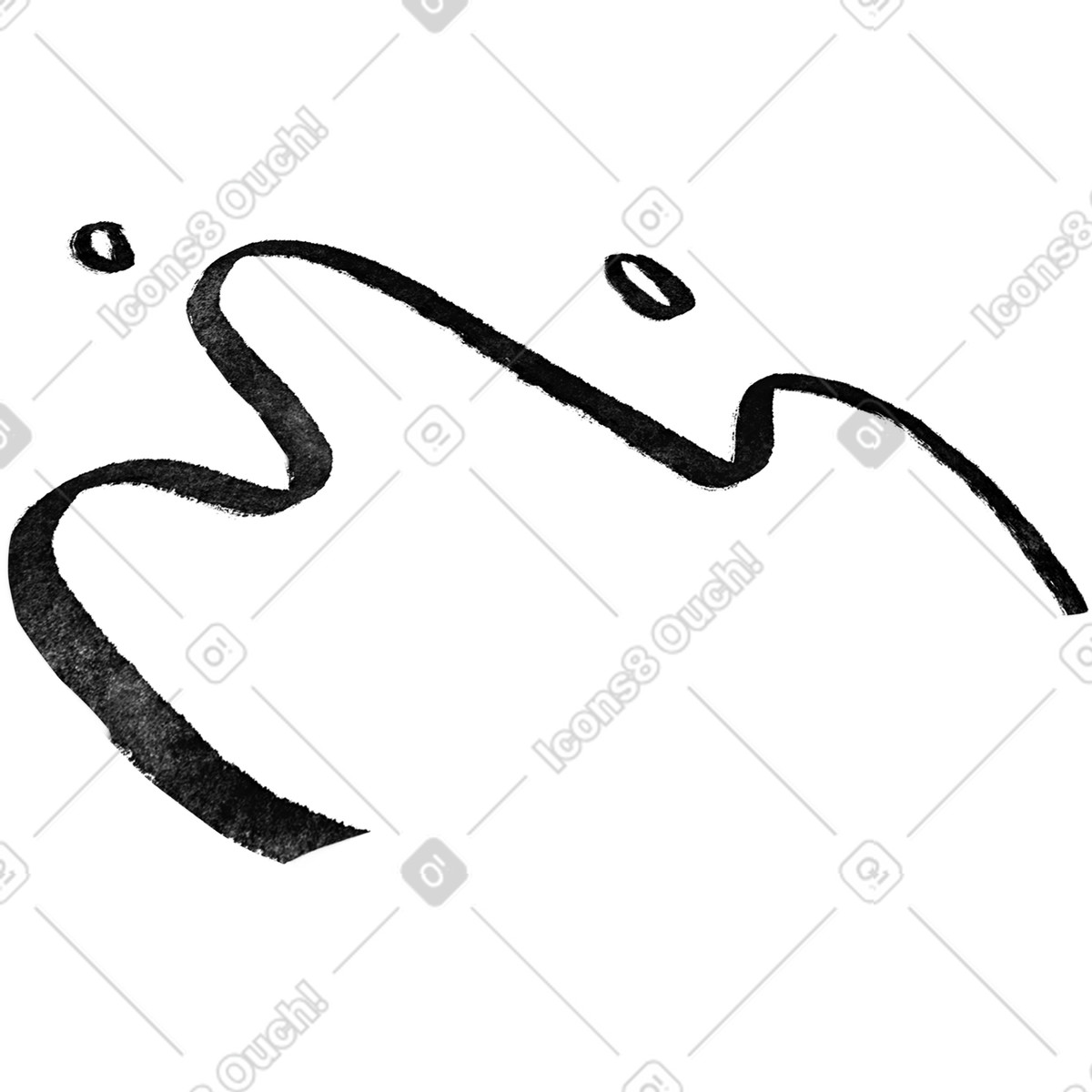 Black wave illustration in Inky style download in PNG, SVG