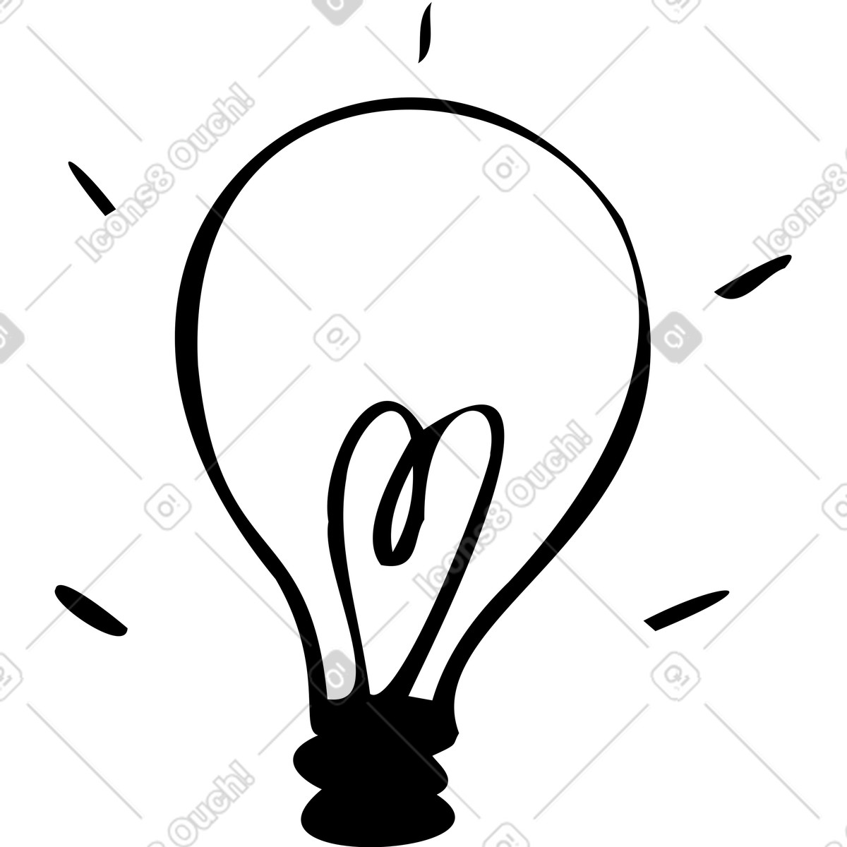 Lightbulb illustration in Journal style download in PNG, SVG