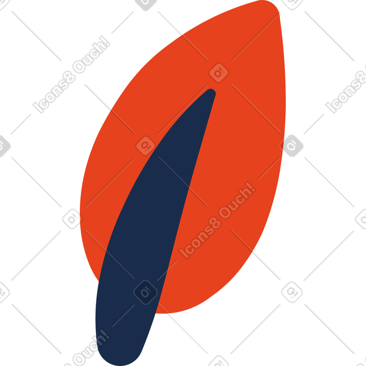 Leaf illustration in Flame style download in PNG, SVG