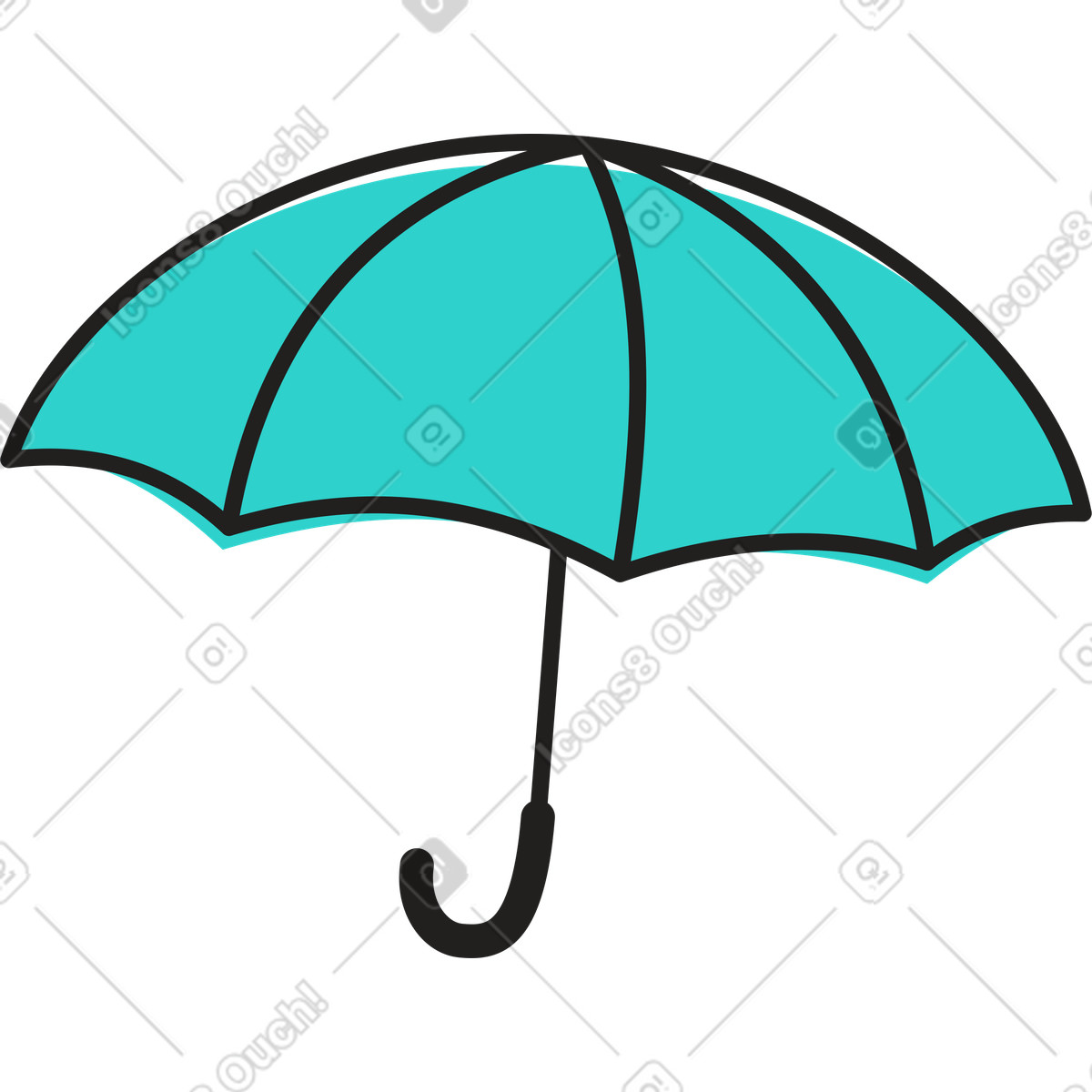 Regenschirm-Illustration im Little-Stil als Download in PNG, SVG