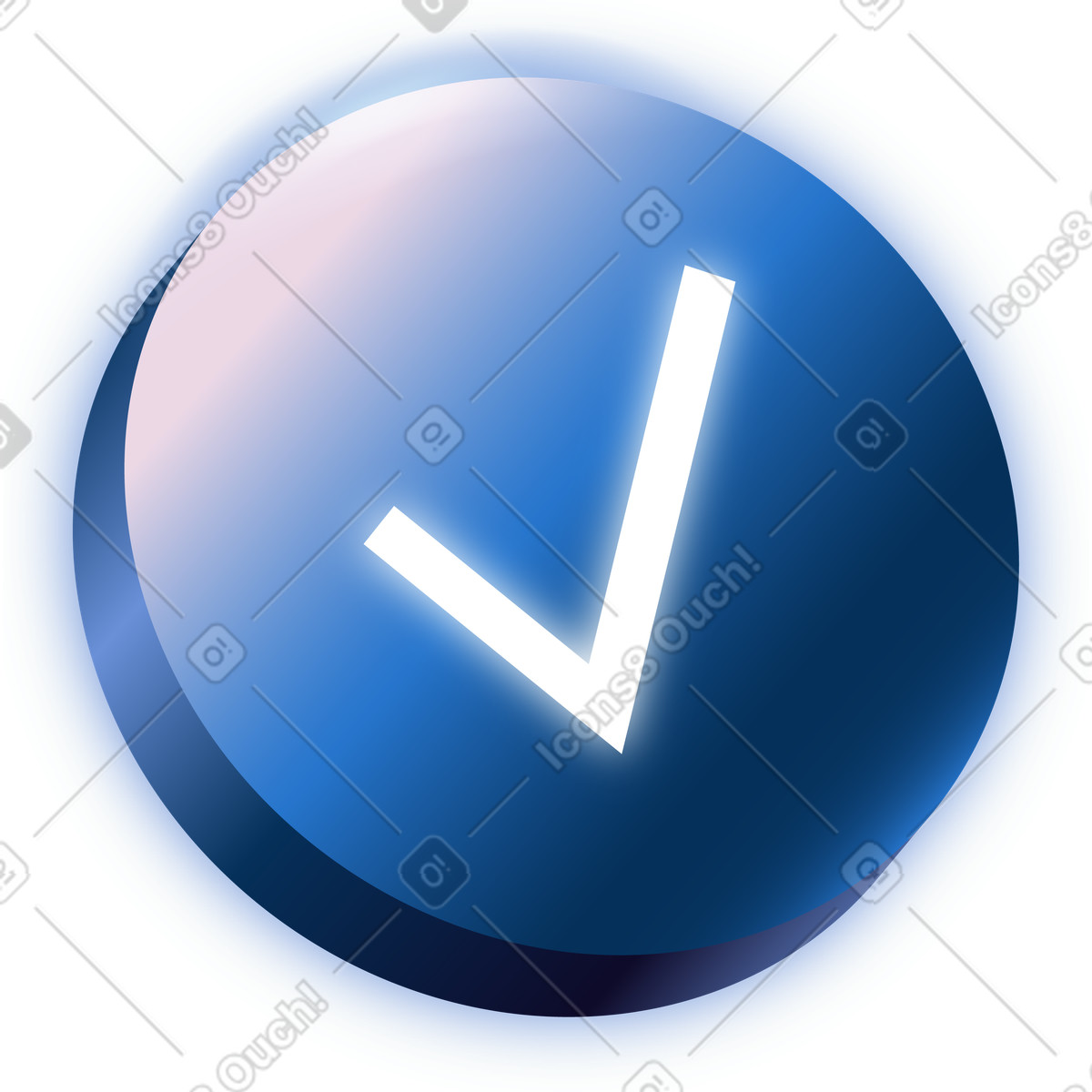 Check mark illustration in Dimension style download in PNG, SVG