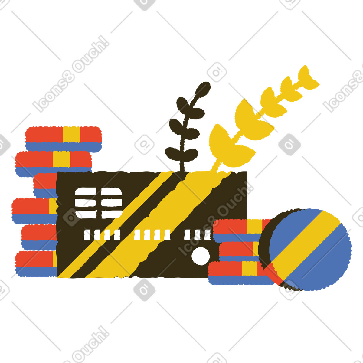Bank card with coins, Payment options or financial transactions illustration in Bermuda style download in PNG, SVG