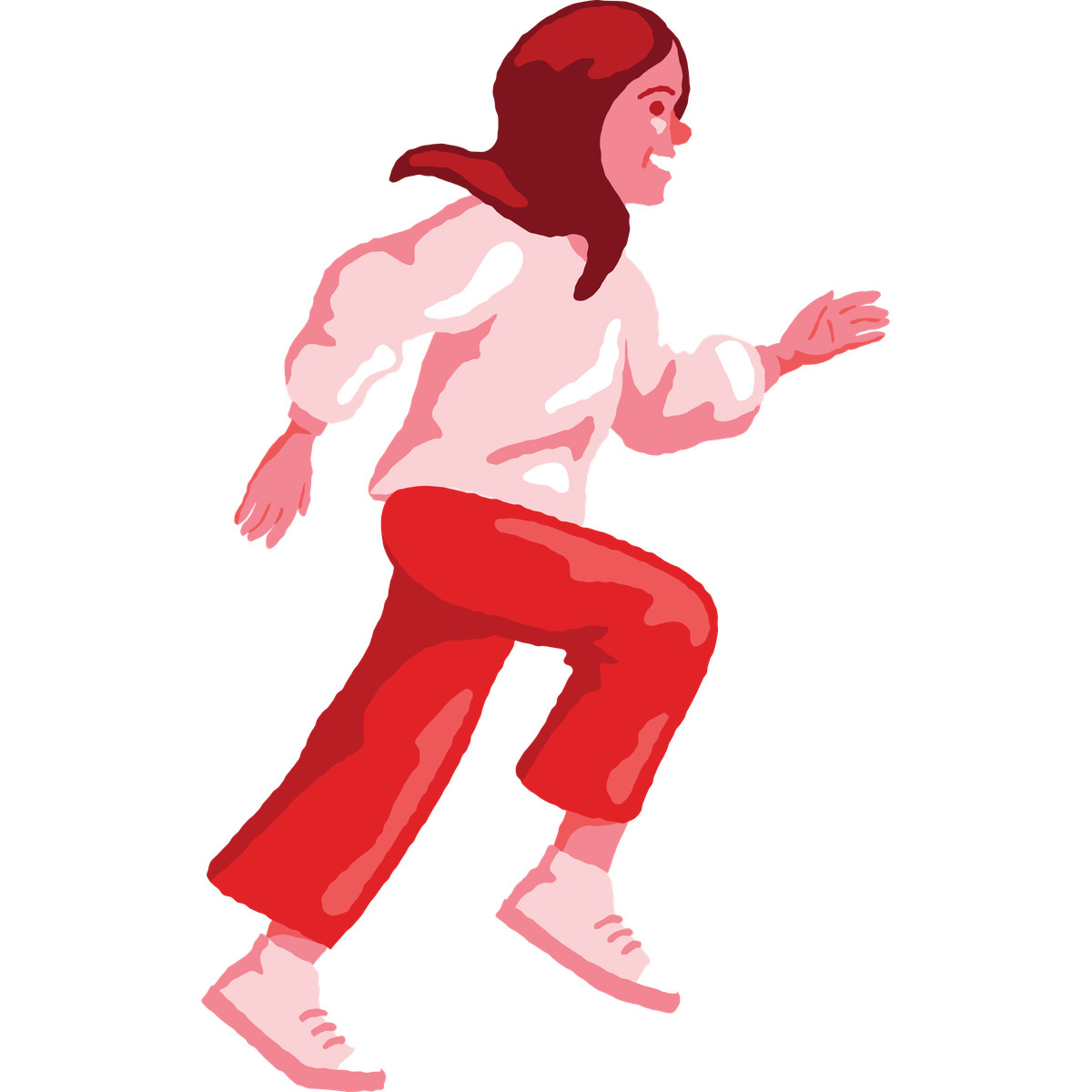Ilustração de Girl running em no estilo Cherry para baixar em PNG, SVG