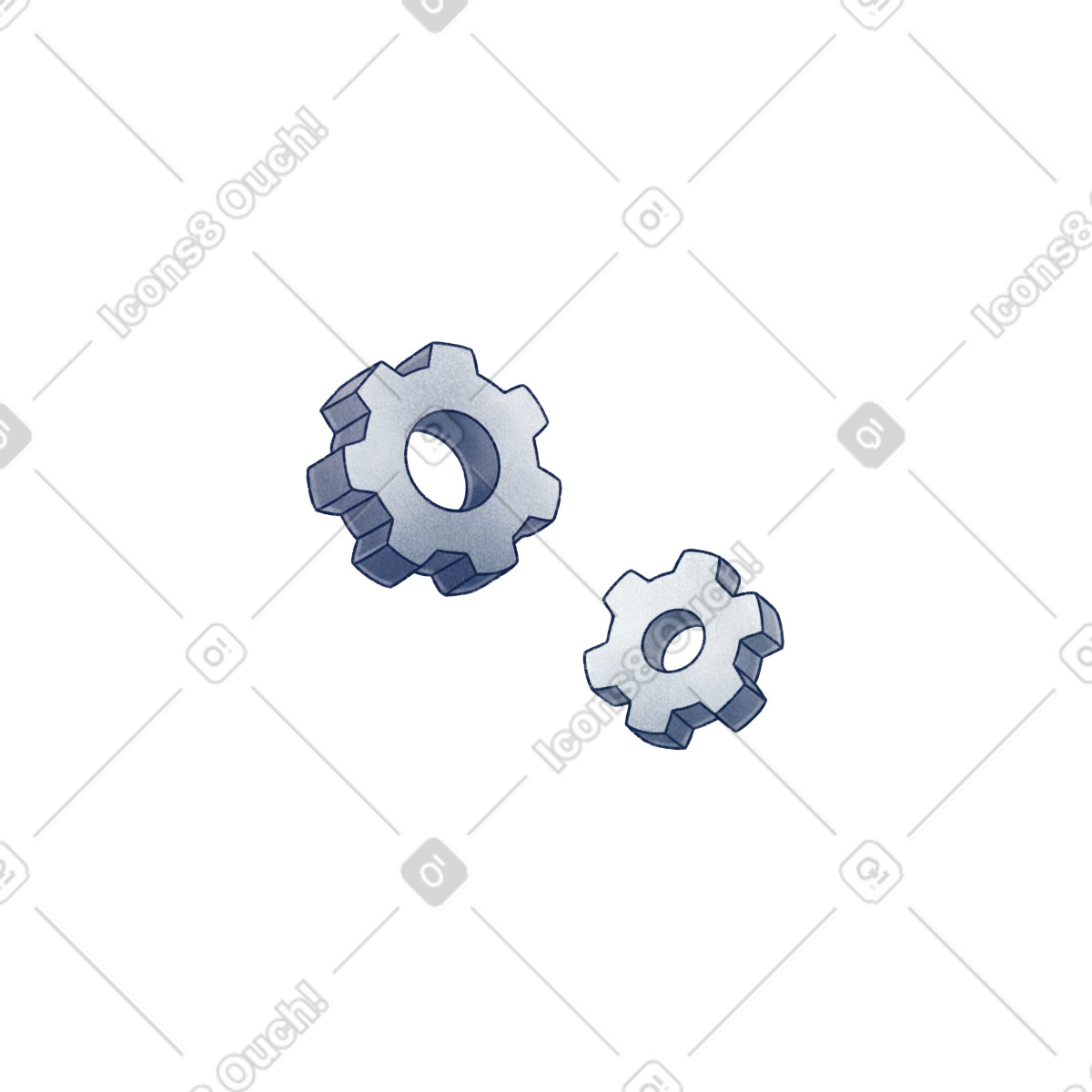下载 Haze 风格的 两个齿轮 插画，支持 PNG、SVG 格式