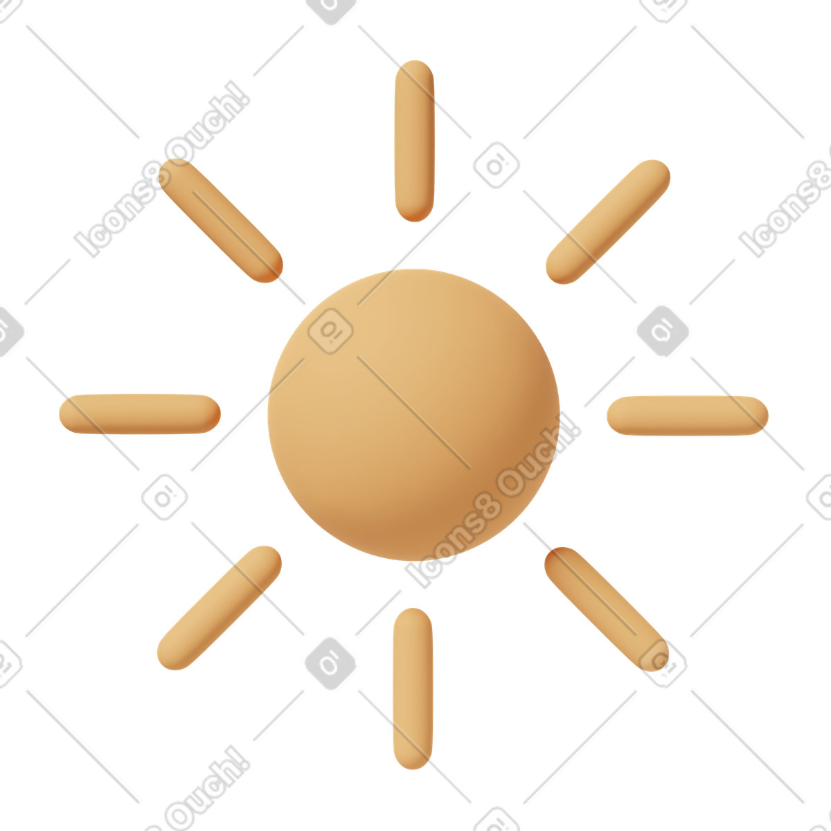 Sun illustration in 3D Casual life style download in PNG, SVG
