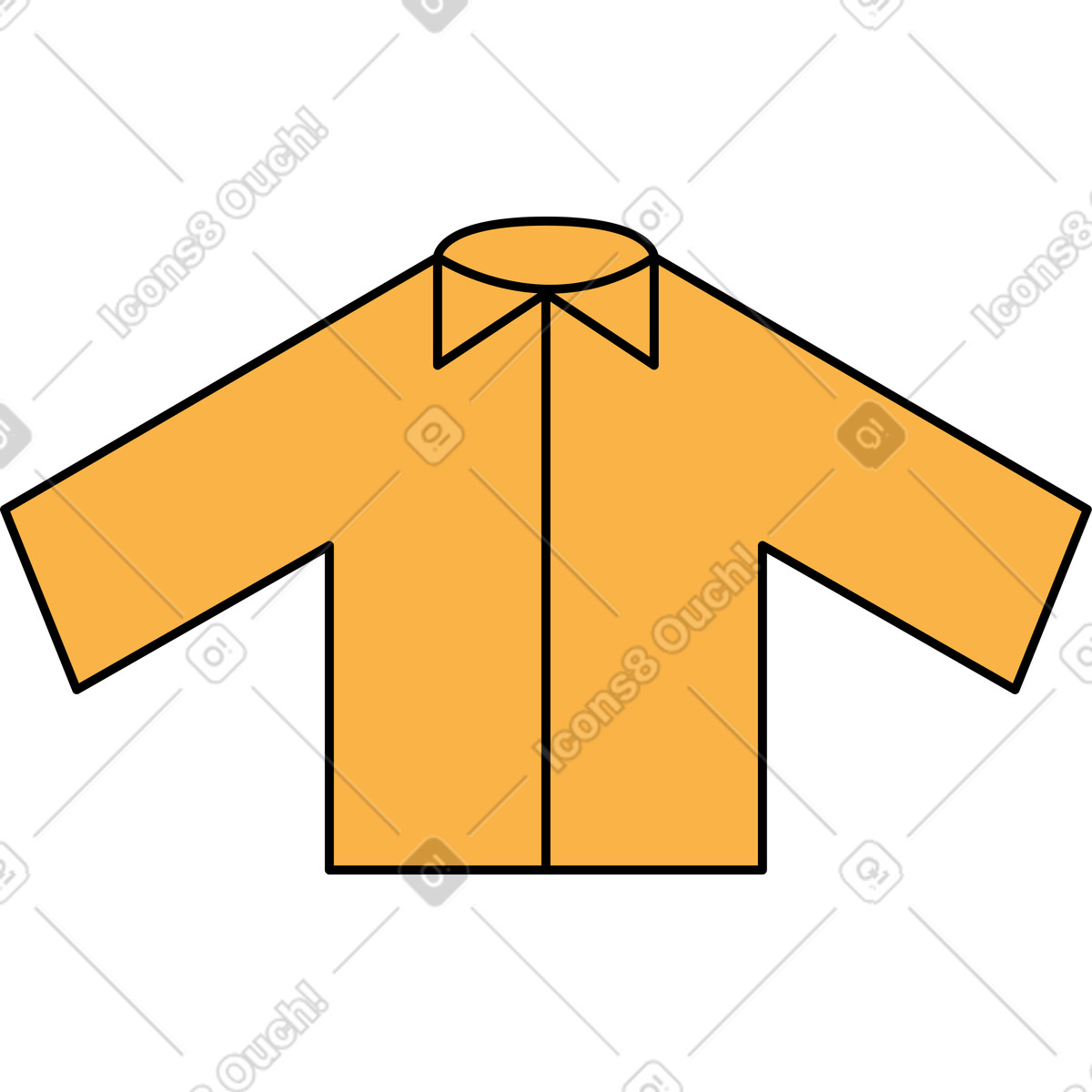 Yellow collared shirt illustration in Bloom style download in PNG, SVG
