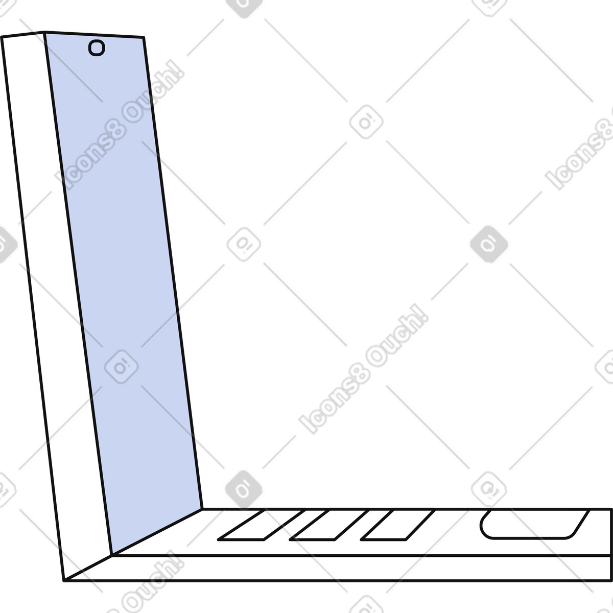 Open laptop with lilac screen-Illustration im Bloom-Stil als Download in PNG, SVG