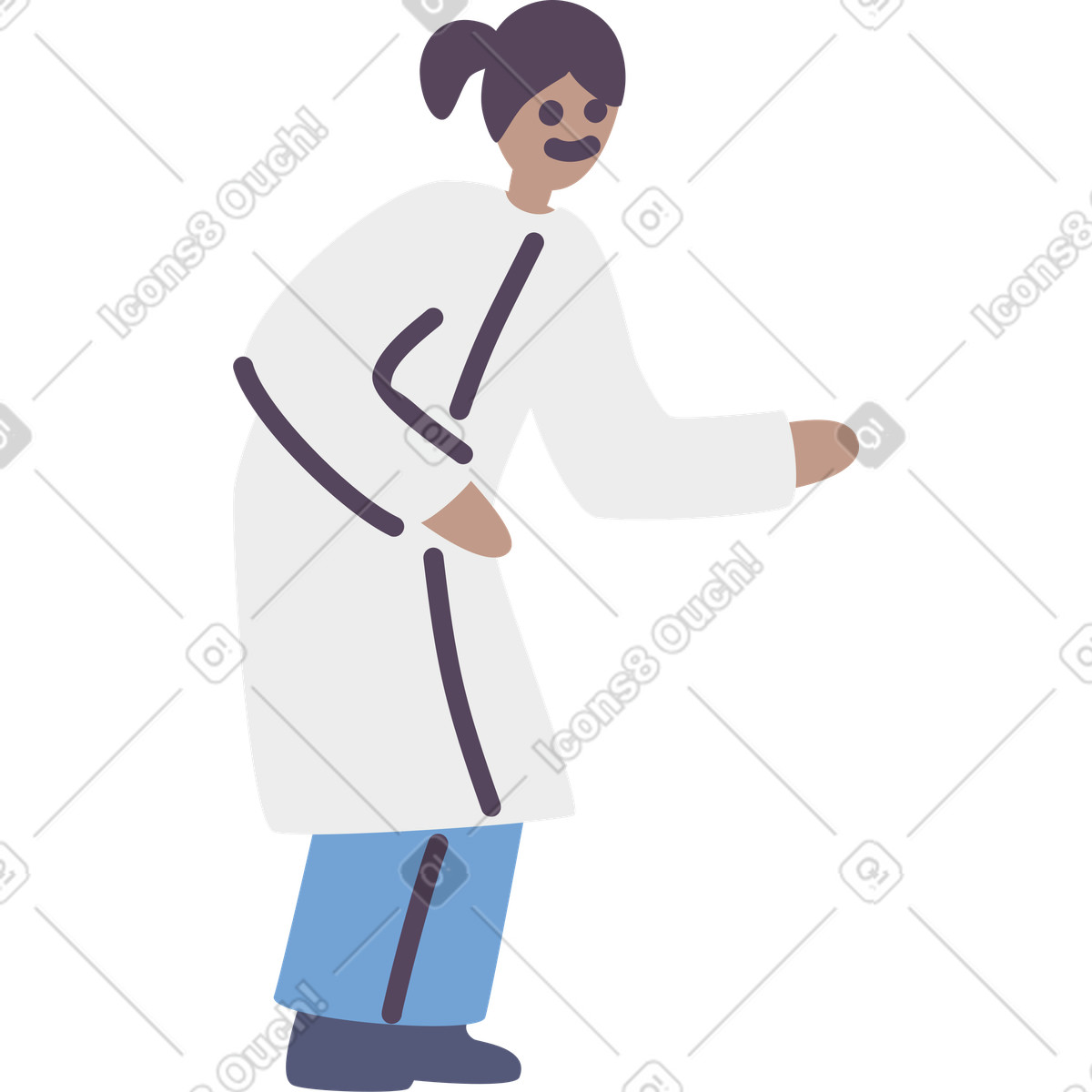 Ilustración Medic woman doctor en estilo Pluto a descargar en PNG y SVG