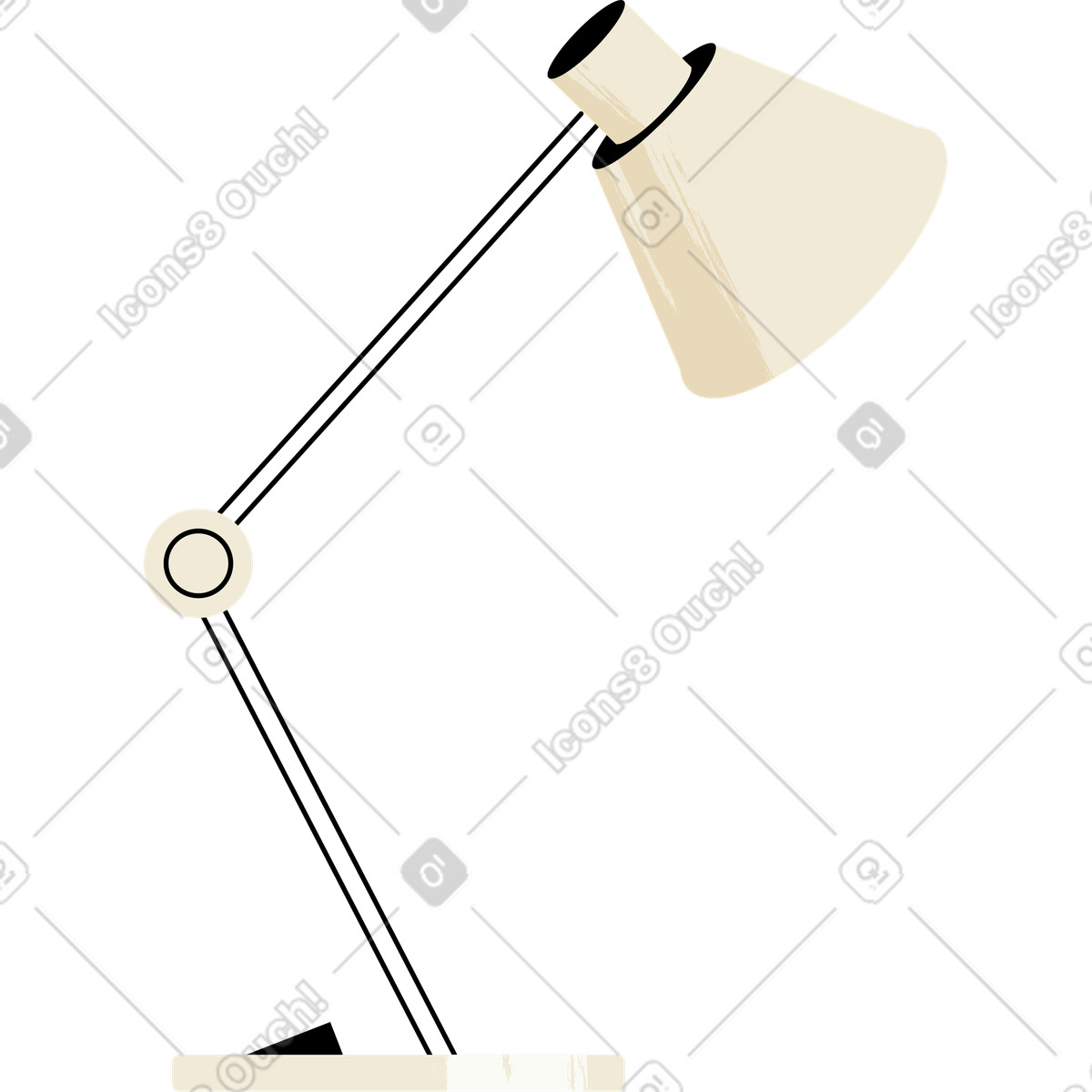 Beige table lamp illustration in Juicy style download in PNG, SVG