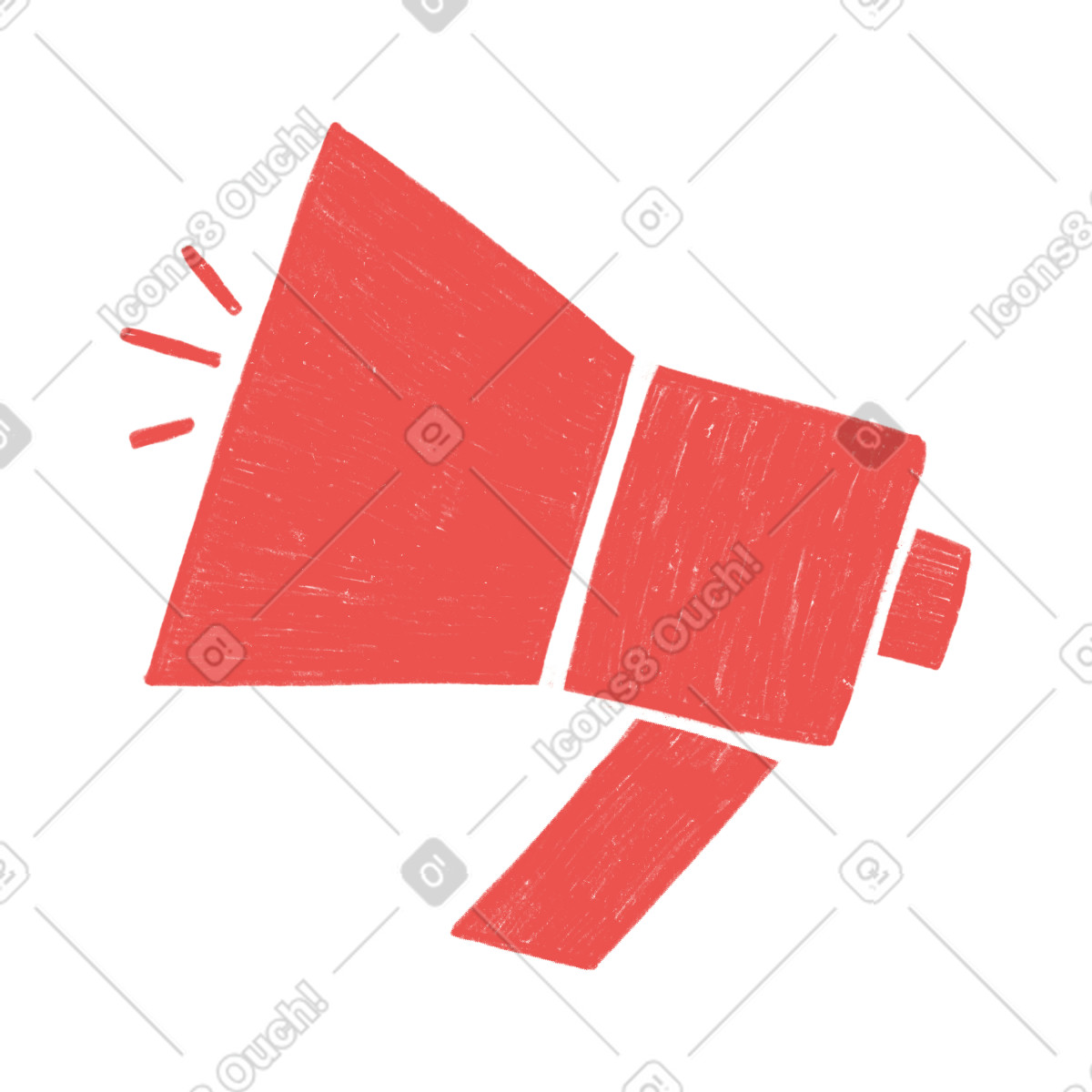 Illustration Red megaphone dans le style Biro à télécharger aux formats PNG, SVG