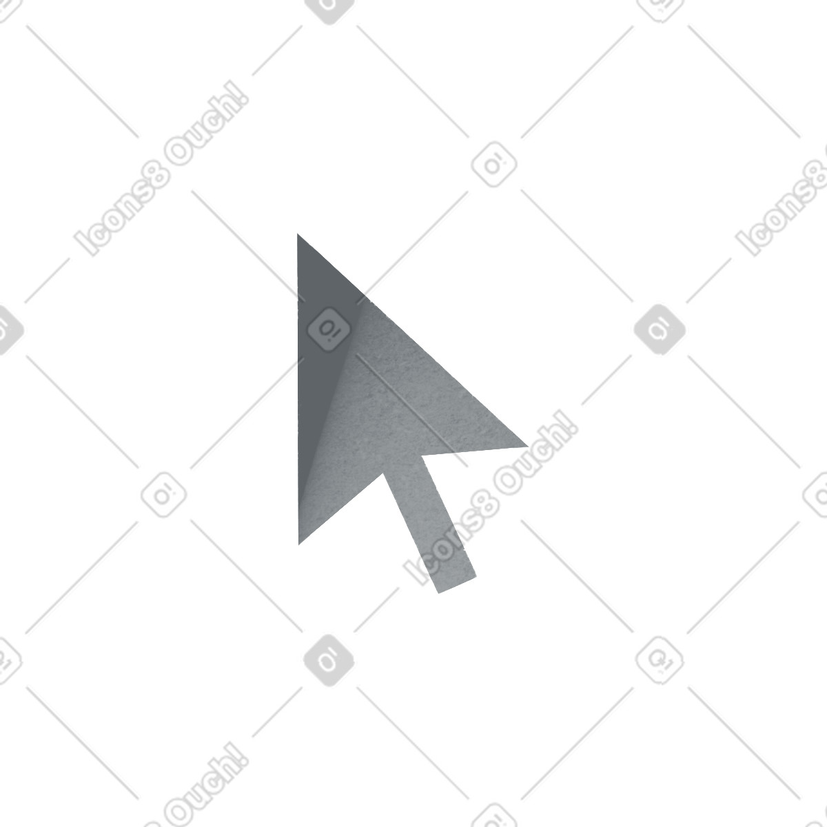 Ilustración Grey cursor icon en estilo Shine a descargar en PNG y SVG