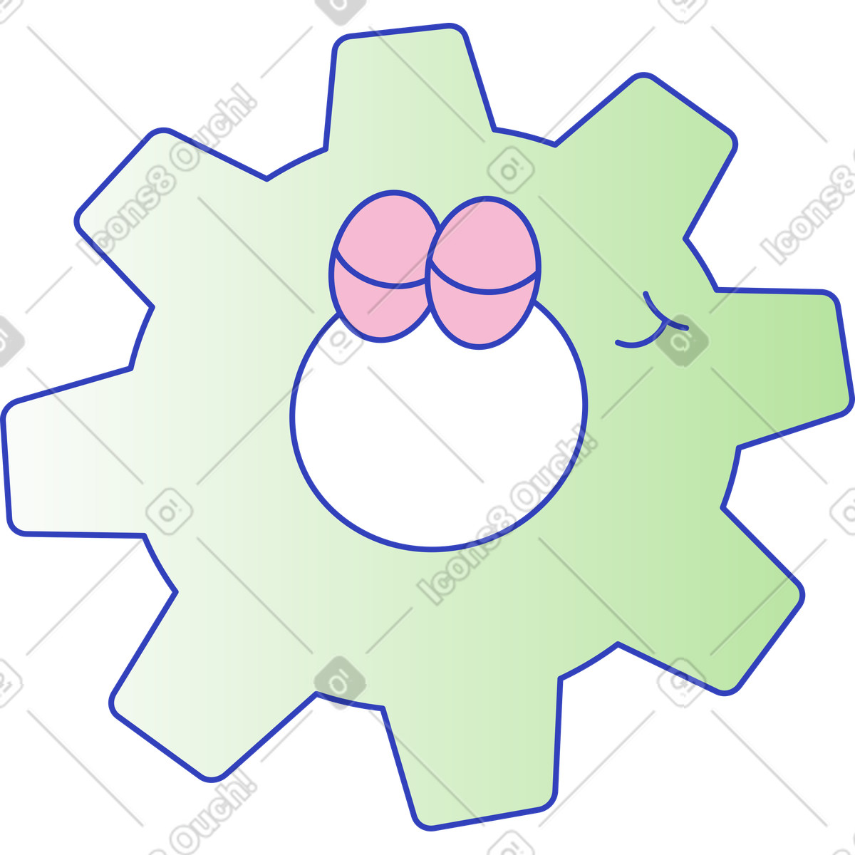 Settings icon illustration in Eyeful style download in PNG, SVG