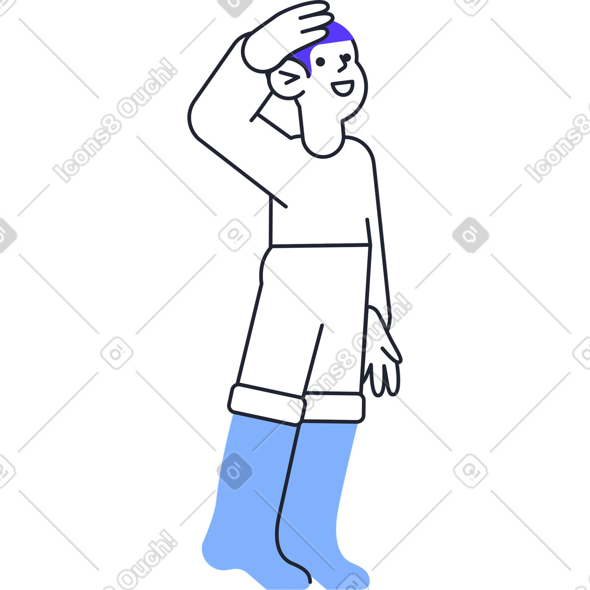Ilustração de Garoto em no estilo Pablita para baixar em PNG, SVG