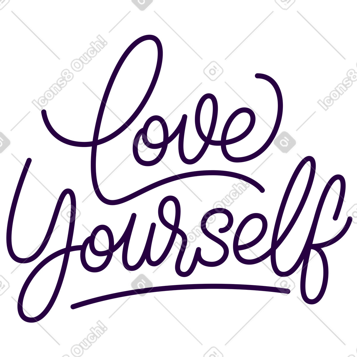 Ilustração animada de Letras amor a si mesmo texto em no estilo Lettering para baixar em GIF, Lottie (JSON), AE