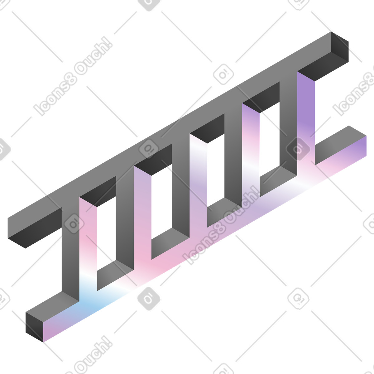 Ilustração de Ilusão de ótica impossível em forma de escada, quebra-cabeça visual e desafio mental em PNG e SVG