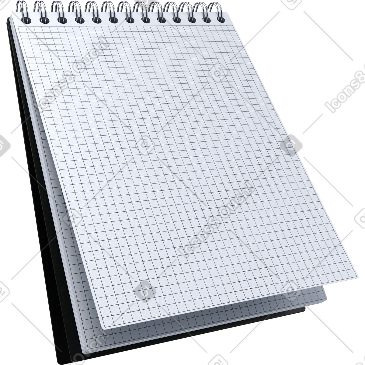 Spiral notepad, note taking, productivity tools illustration in PNG, SVG