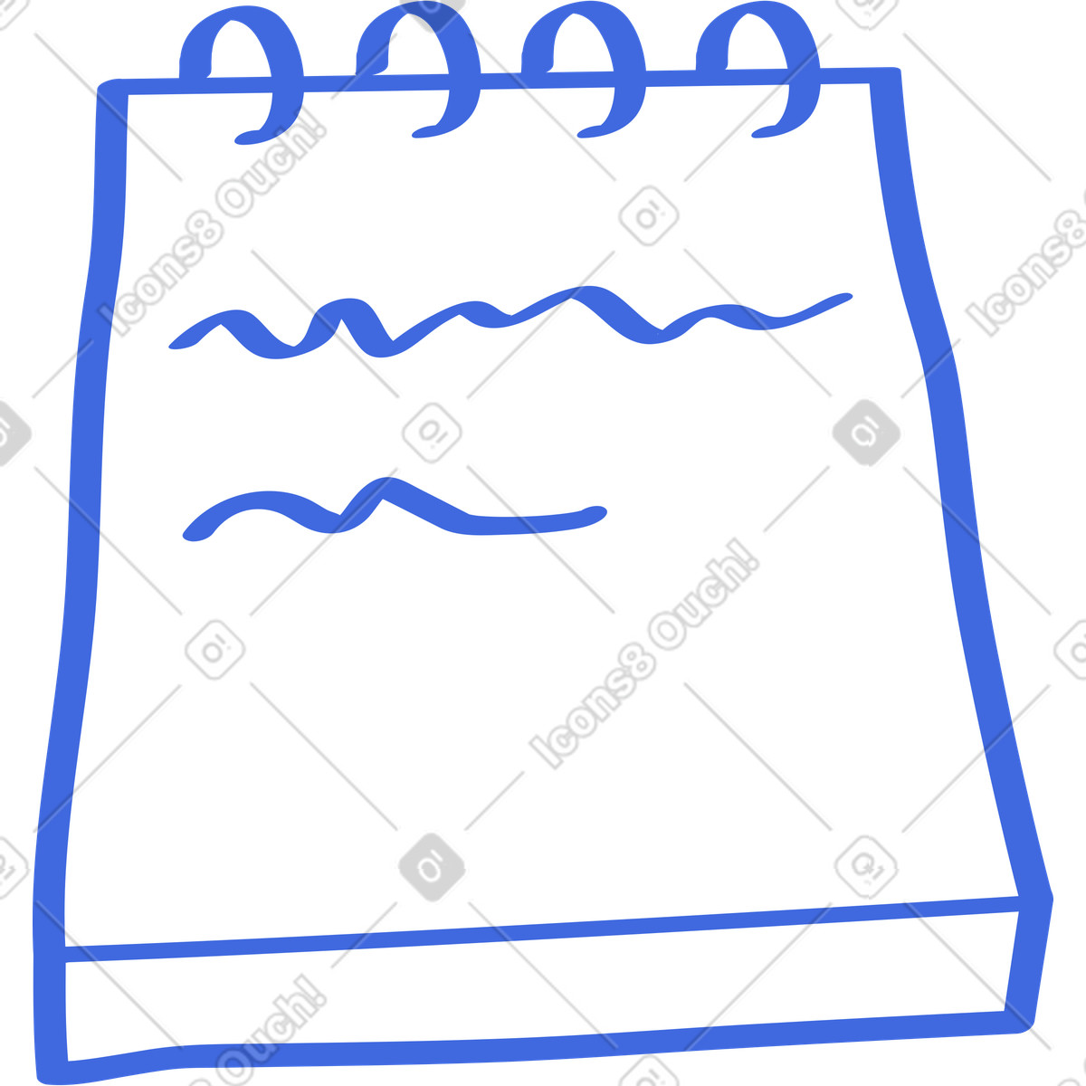 Ilustración Notebook spiral pad with doodle lines and blank writing space en estilo Ballpoint Pen a descargar en PNG y SVG
