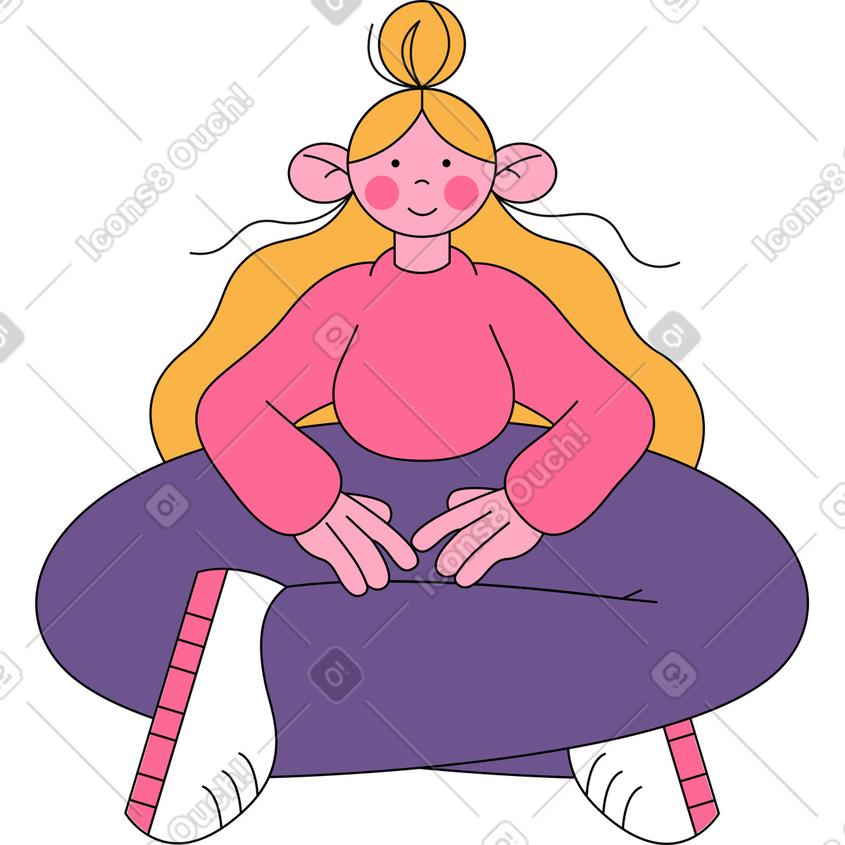 下载 Bloom 风格的 瑜伽女孩 插画，支持 PNG、SVG 格式