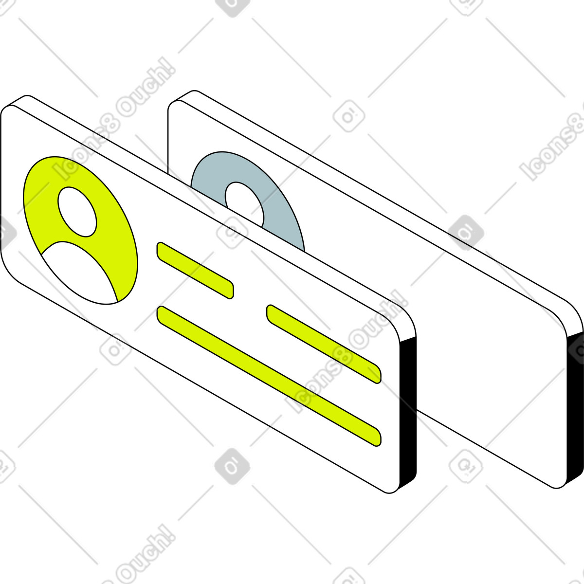 Ilustração de Botões com usuários em no estilo Isometric para baixar em PNG, SVG