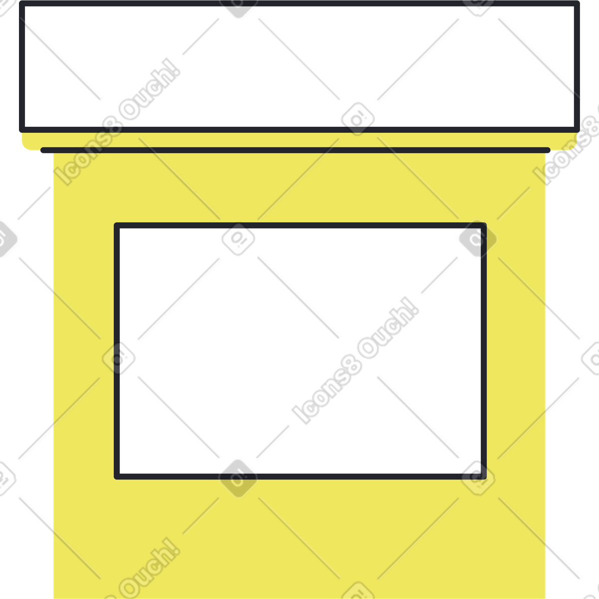 Boba スタイルの 黄色い薬瓶 のイラストをPNG、SVG形式でダウンロード