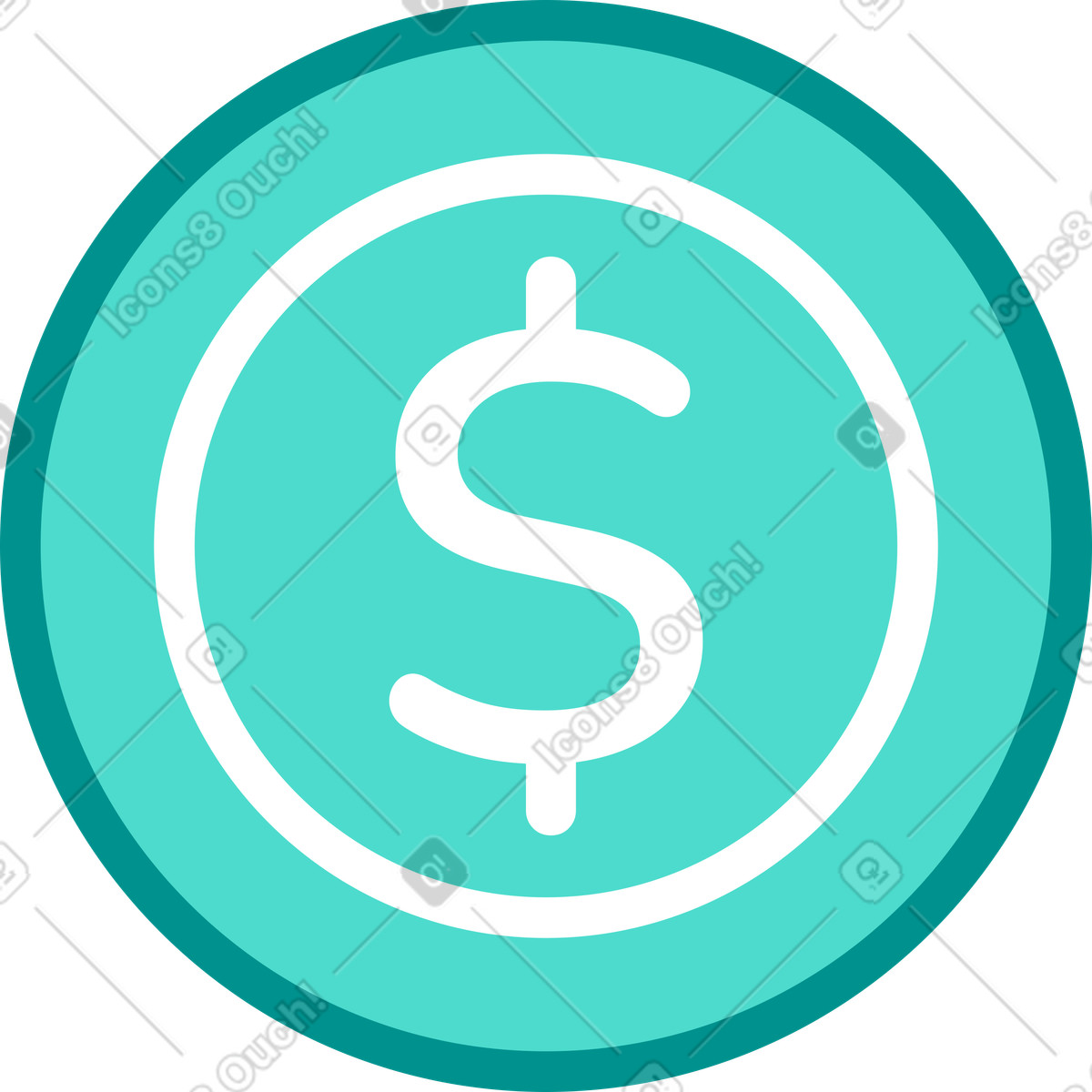 Ilustración Moneda de un dólar en estilo Natty a descargar en PNG y SVG
