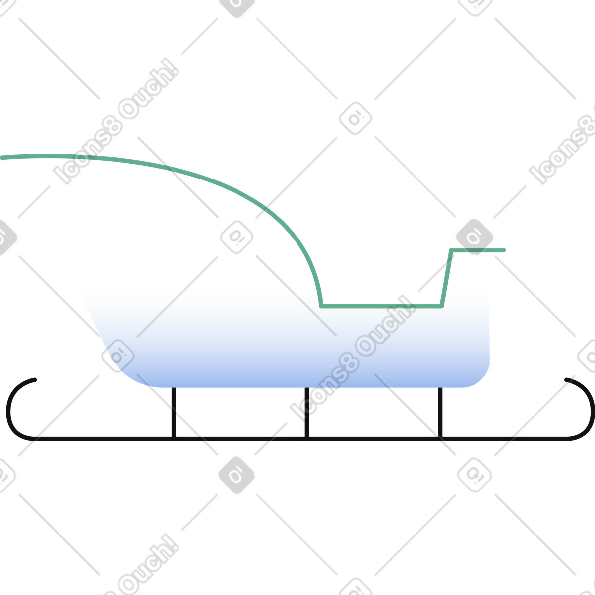Ilustraci&oacute;n Santa's sleigh en estilo Network a descargar en PNG y SVG