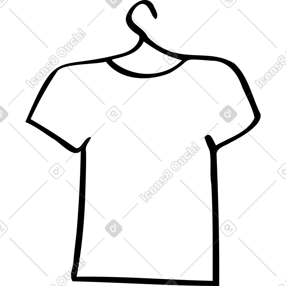 T-shirt on a hanger illustration in Journal style download in PNG, SVG