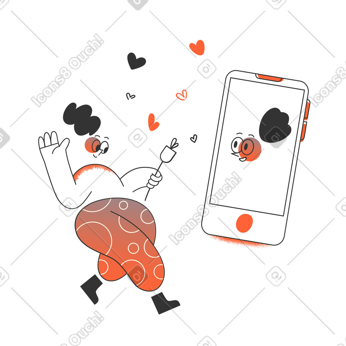 Data di facetime illustrazione in stile Crayon scarica in PNG, SVG