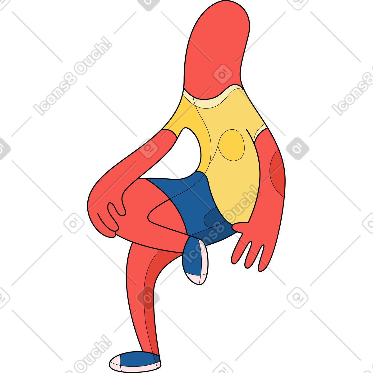 Ilustração de Mulher magra sentada em no estilo Surr para baixar em PNG, SVG