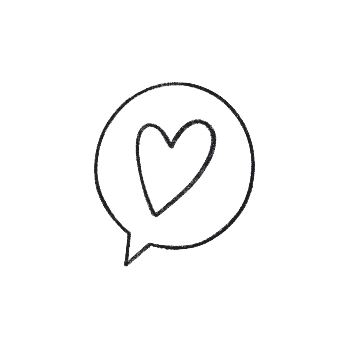 Ilustração de Heart in the bubble em no estilo Bonbon Line para baixar em PNG, SVG