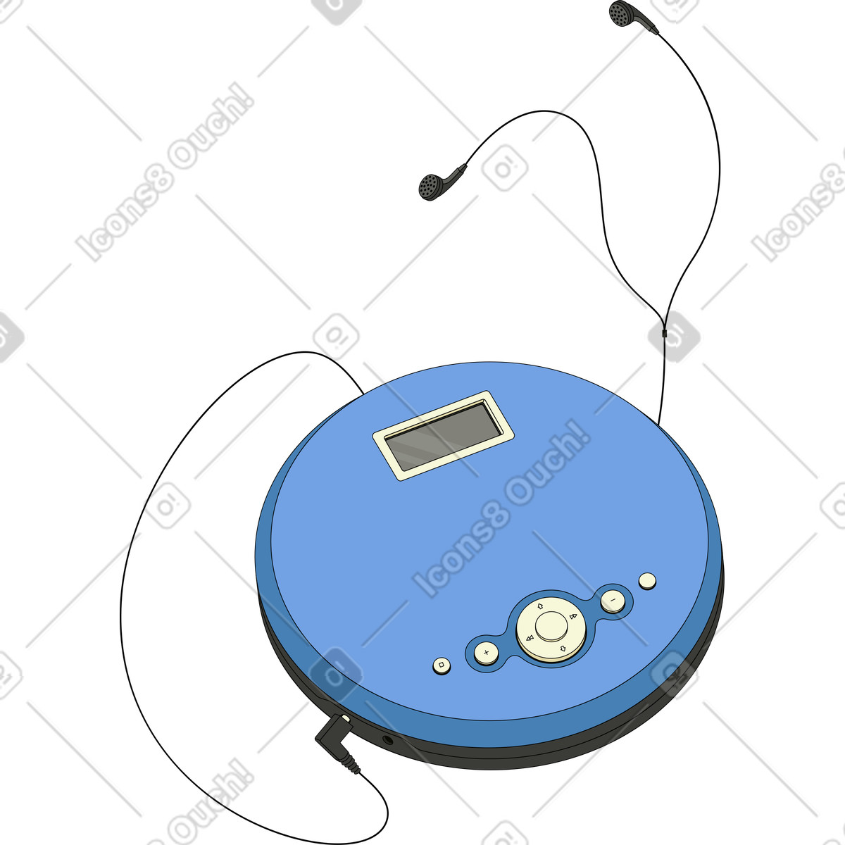 Cd player illustration in Retro style download in PNG, SVG