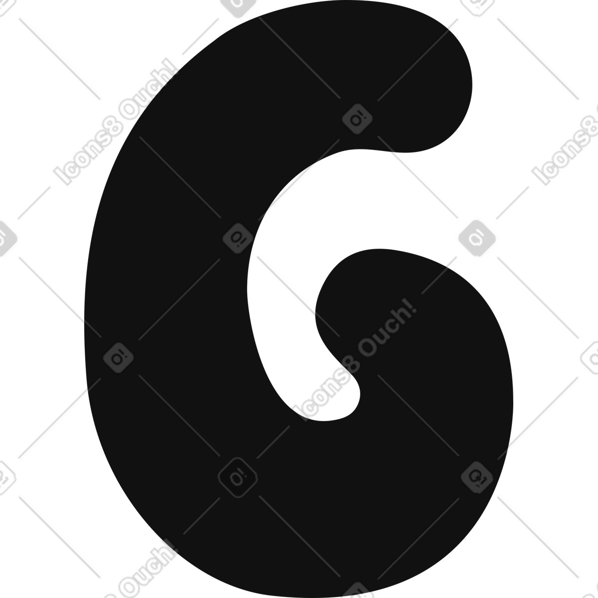 Ilustración Letra g en estilo Journal a descargar en PNG y SVG