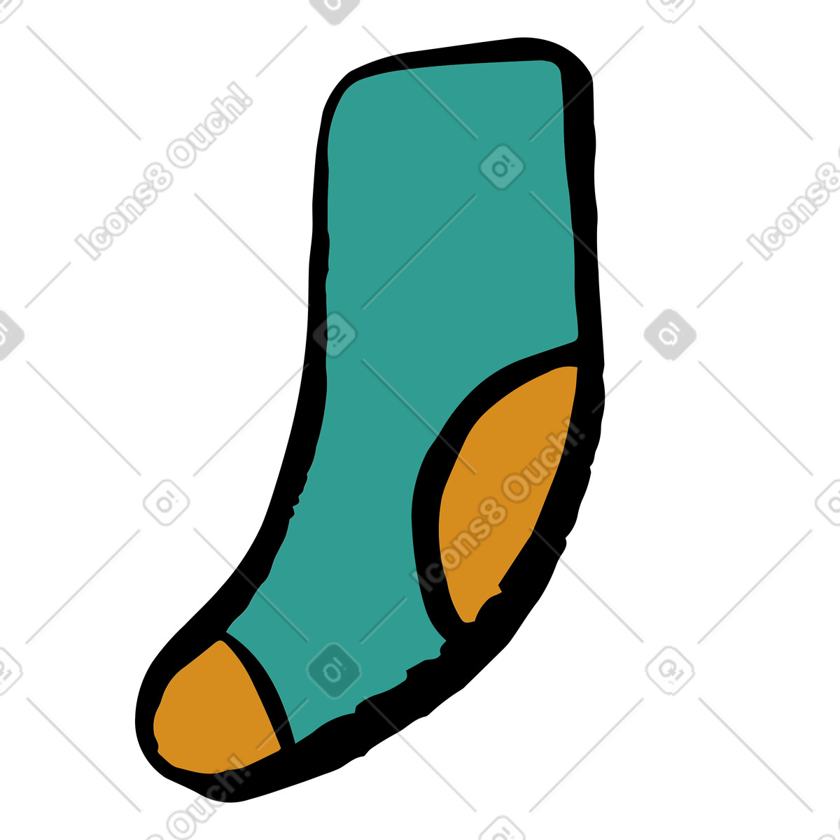 Sock illustration in Scandi style download in PNG, SVG