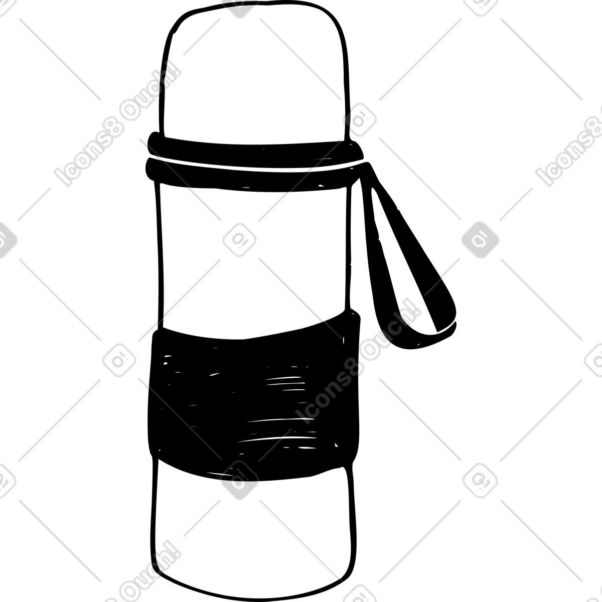Ilustração de Garrafa térmica em no estilo Marks para baixar em PNG, SVG