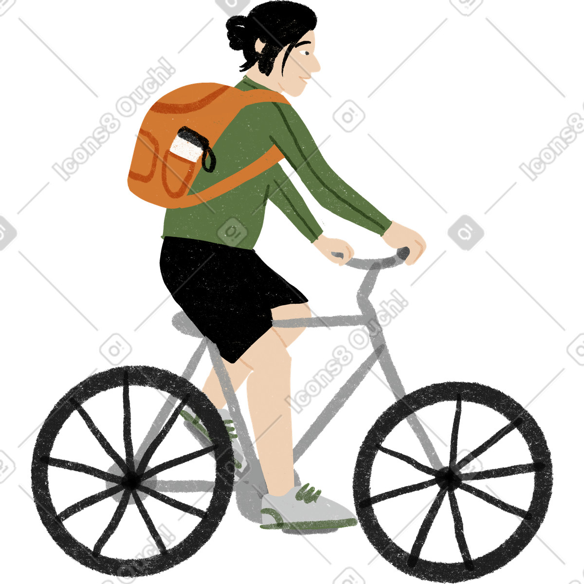 Ilustração de Person on a bicycle em no estilo Public para baixar em PNG, SVG