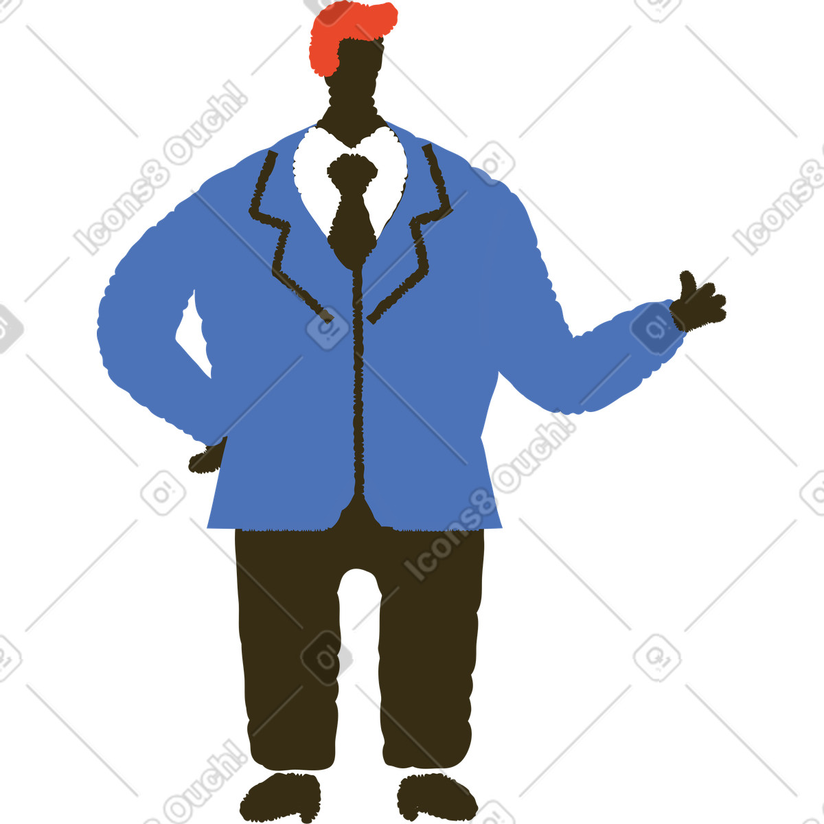 Ilustração de Homem terno em no estilo Bermuda para baixar em PNG, SVG