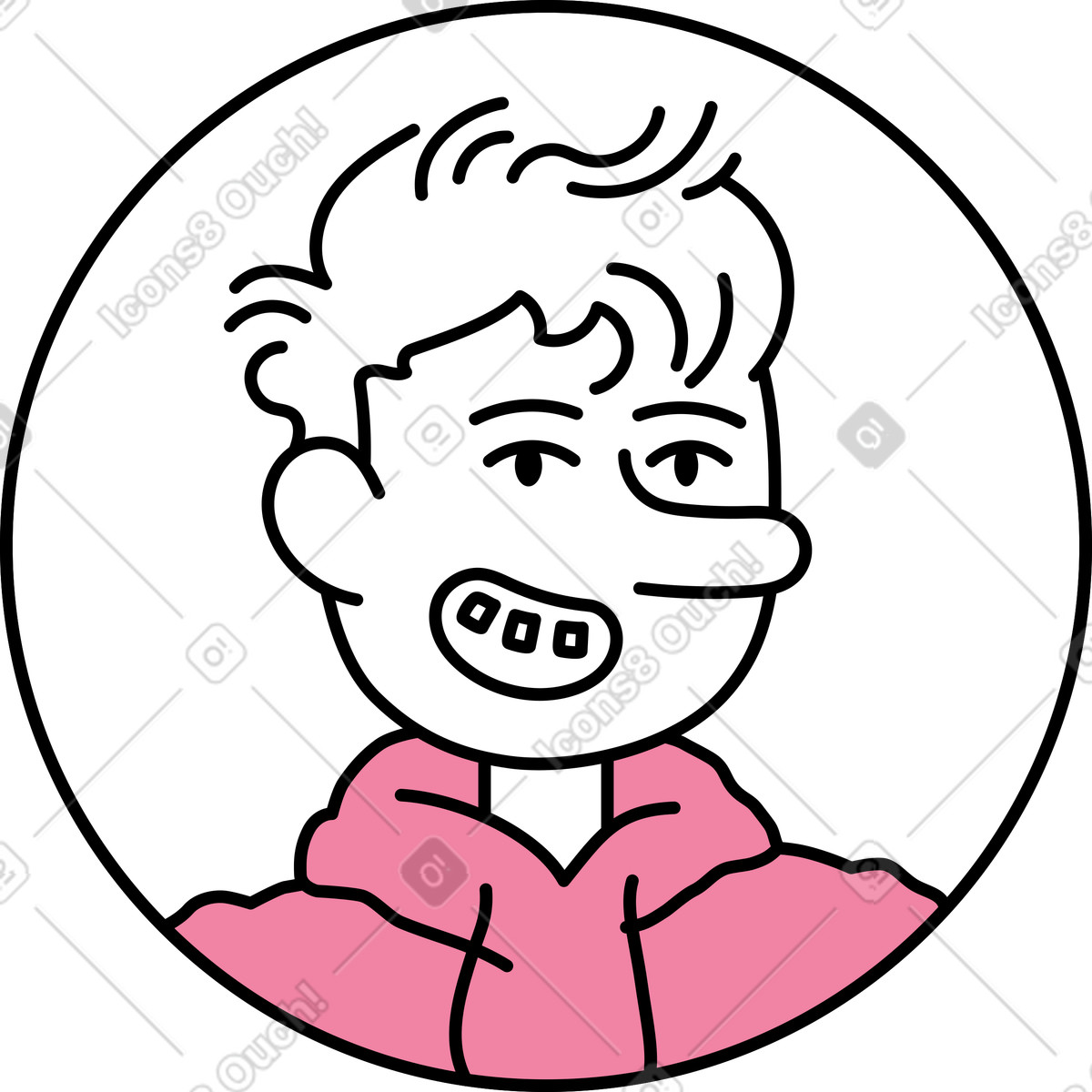 Avatar maschile illustrazione in stile Notes scarica in PNG, SVG
